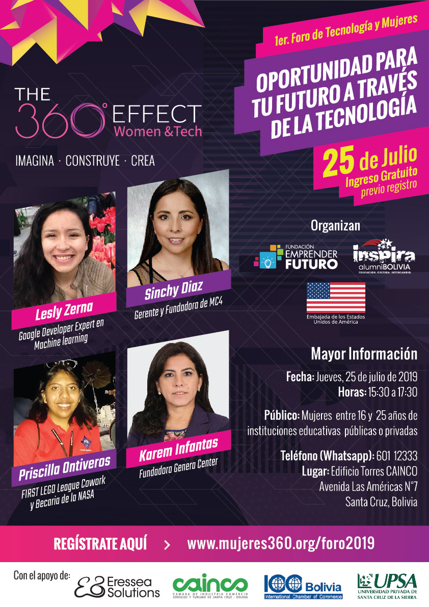 Santa Cruz: 1er Foro de Mujeres y Tecnología: “Oportunidad para tu futuro a través de la tecnología”